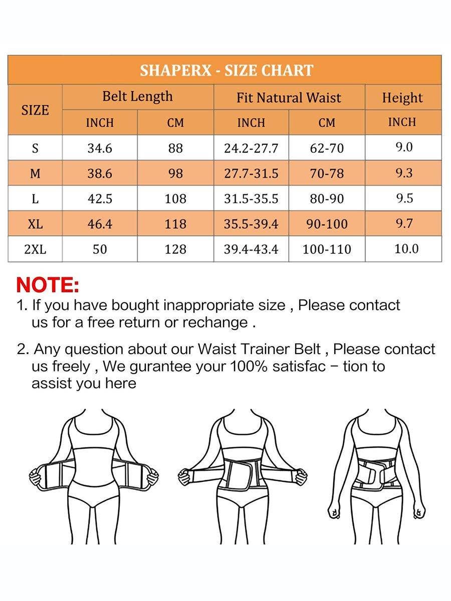 SHAPERX Waist Trainer Belt, Sports Girdles for Women: Black / L