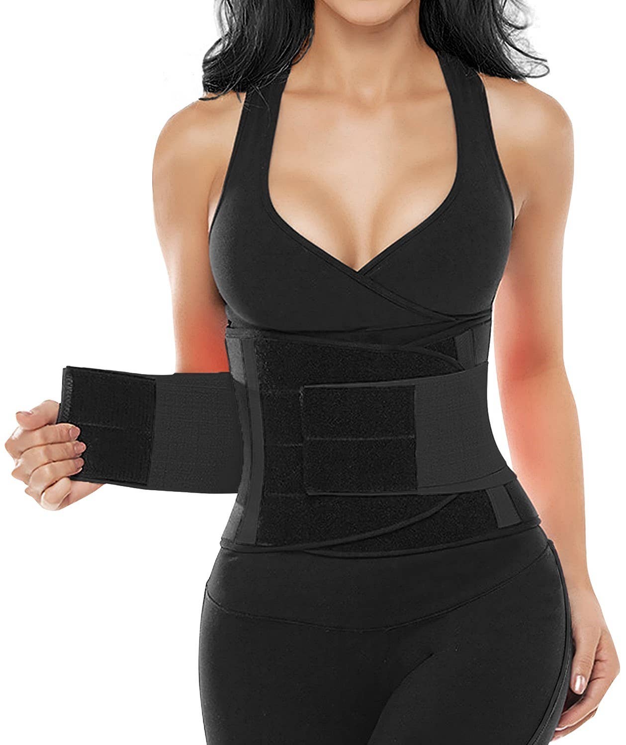 SHAPERX Waist Trainer Belt, Sports Girdles for Women: Black / L