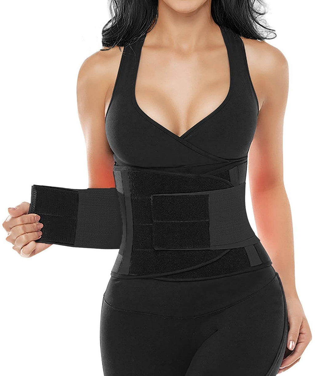 SHAPERX Waist Trainer Belt, Sports Girdles for Women: Black / L