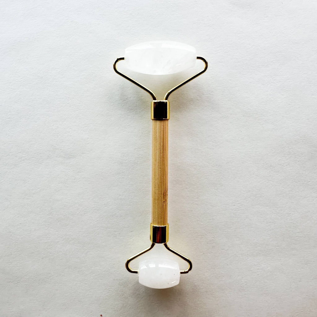 BOUTIQUE Bamboo & Jade Facial Roller | Off White